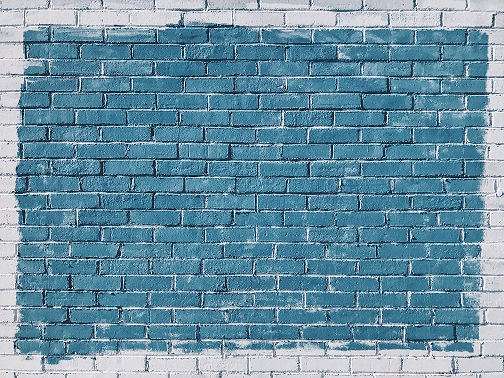 Photo of a blue and white wall