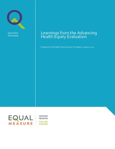 Cover for Advancing Health Equity (AHE) executive summary